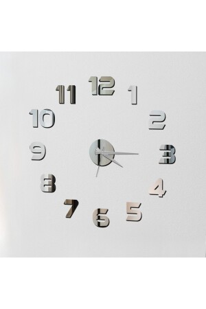Time Collection 3d Latin Rakamlı (TÜRKÇE) Duvar Saat- (GÜMÜŞ) - 1