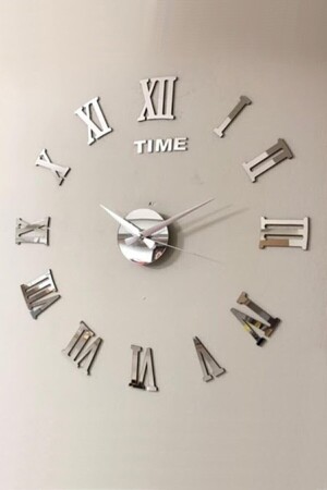 Time Collection 3d Roma Rakamlı Duvar Saati (GÜMÜŞ) - 1