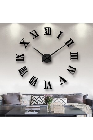 Time Collection 3d Roma Rakamlı Duvar Saati (SİYAH) WDSİYAH-ROMA-7MM - 2