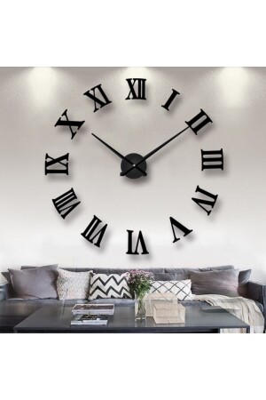 Time Collection 3d Roma Rakamlı Duvar Saati (SİYAH) WDSİYAH-ROMA-7MM - 1