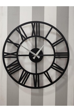 Time Collection Flat Roma Rakamlı Dekoratif Duvar Saat (SİYAH) - 5