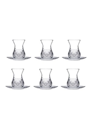 Timeless Kesme Kristal Çay Bardağı Seti Takımı - 12 Parça Çay Seti 96992 pb96992 - 2