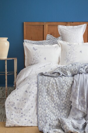 Timeless Prime Set Liberty Indigo Doppeldecke und Tagesdecke, 100 % Baumwolle, Bettbezug-Set AP99T20212111 - 1