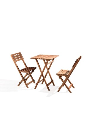 Tisch- und Stuhlset aus Holz (faltbar) mit Kissen, Geschenk 104 - 1