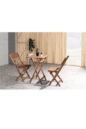 Tisch- und Stuhlset aus Holz (faltbar) mit Kissen, Geschenk 104 - 5