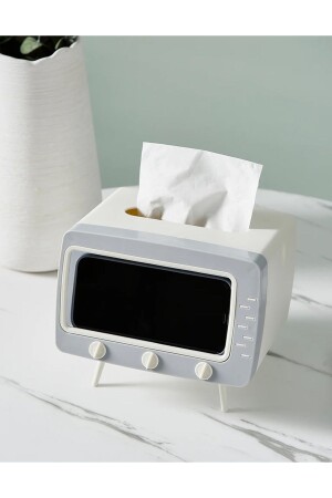 Tischserviettenhalter – Serviettenpapierbox in TV-Form – Serviettenhalter mit Handyhalter - Doori