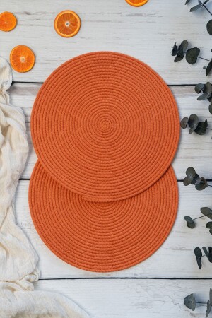 Tischset mit Kordelhalterung, 35 cm (1 Stück), Orange - 1