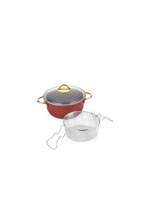 Titan Granit Makarna Ve Cips Tenceresi 22 Cm TT-1492 - 4