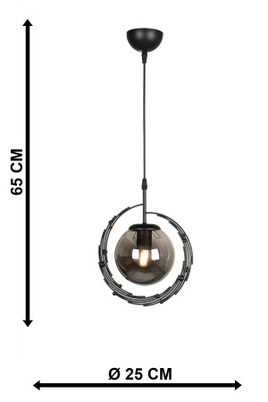 Titan Single Kronleuchter Schwarz Rauchglas 300 002 0956 01-03 - 7