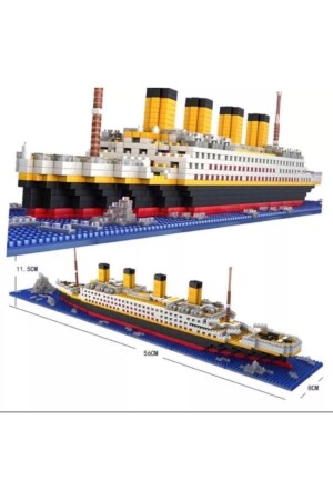 Titanic Gemi İnşa Kiti, 1860 Titanik Gemi Model Kiti, Teknoloji Yolcu Gemisi Yapı Seti 56x8x11.5cm - 5