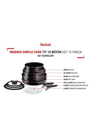 Titanyum Ingenio Simple Cook 1x Büyük Set - 12 Parça - 4