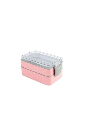 Titiz 2-lagige Lunchbox mit 2 Vorratsbehältern und Gabel, Löffel, Geschenk LEON-1031 - 2