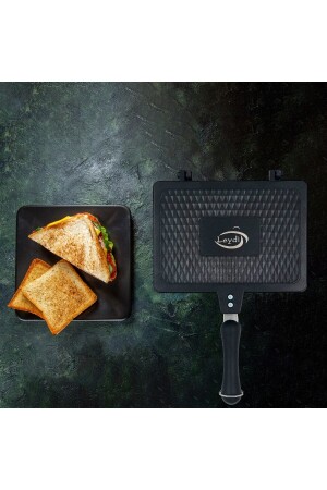 Toaster aus gegossenem Granit mit Herdplatte, 24 cm, toastschwarz - 1