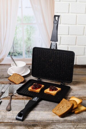 Toaster mit schwarzer Granitgussbeschichtung, 18 x 25 cm (Modell METALX) - 5