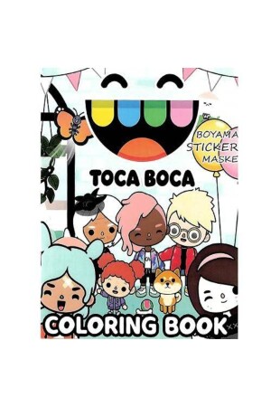 Toca Boca Boyama Kitabı Stickerlı (16 Sayfa) - Parti Dükkanım