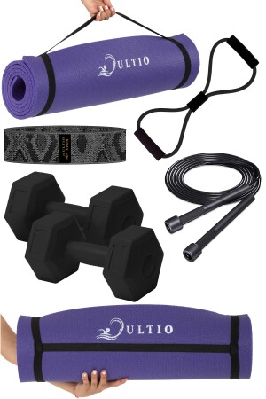 Tolles Pilates-Set mit 10 mm Pilates-Kissen, Fitness-Hantel, Pilates-Reifen, Springseil 54737 - 1