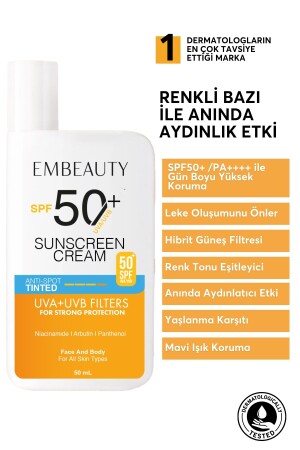 Ton Eşitleyici Aydınlatıcı Koyu Leke Karşıtı Renkli Kapatıcı Özellikli 50spf Günes Kremi 50ml - 8