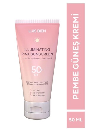 Ton Eşitleyici Spf 50- Tüm Ciltler Için Yüksek Korumalı Pembe Güneş Kremi 50 Ml LUU160 - 3