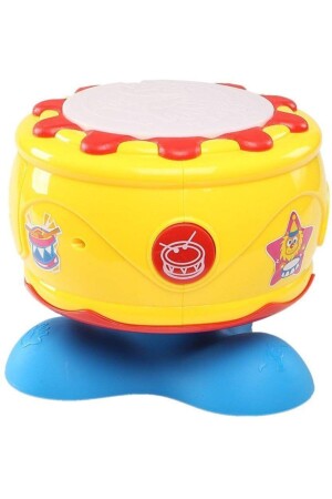 Ton- und Licht-Rock-Trommel, batteriebetrieben, gelbes Musikinstrument, pädagogisches Spaß-Spielzeug für Babys und Kinder - 3