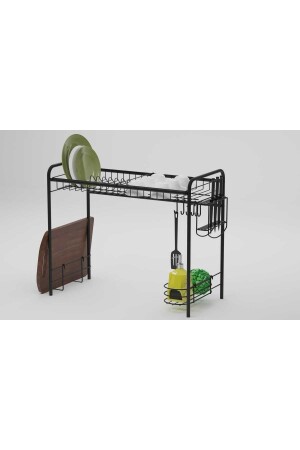 Top Dish Drying Rack Küchenaufbewahrung Arbeitsplatten-Organizer (70 cm mit beweglichen Haken) SM114B - 4