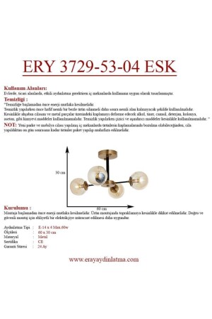 Topaç 4 Lü Eskitme Avize ERY 3729-53-04 ESK - 5