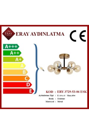 Topaç 6 Lı Eskitme Avize ERY 3729-53-06 ESK - 5