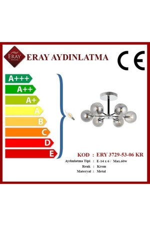 Topaç 6 Lı Krom Avize ERY 3729-53-06 KR - 7