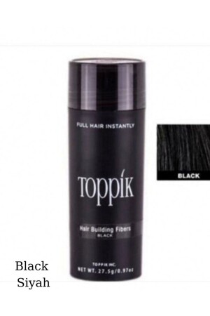 Topik Saç Dolgunlaştırıcı Fiber Siyah (BLACK) 27.5 G Hair Building Fibers 3 Adet Alana Tarak Hediye - 1