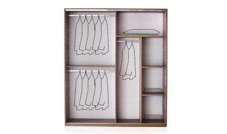 Torino 160 cm Walnuss-Schiebeschrank - 3