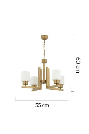 Torqu 4-teiliger, antik lackierter, weißer Glas-Kronleuchter für modernes Jugendzimmer, Schlafzimmer, Wohnzimmer - 5