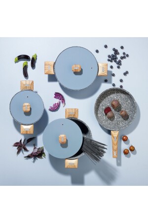 Toscana Kochgeschirr-Set aus Gusseisen, 7-teilig, Blau, 1S7021-20003-MAV01 - 2