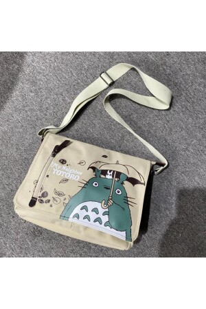 Totoro Özel Seri Çift Cepli Bej Postacı Çanta -mingalondon - 1