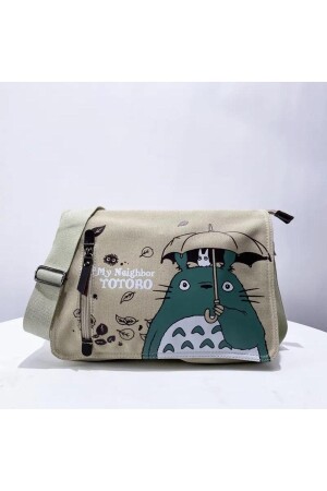 Totoro Özel Seri Çift Cepli Bej Postacı Çanta -mingalondon - 3