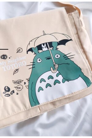 Totoro Özel Seri Çift Cepli Bej Postacı Çanta -Stillex - 3