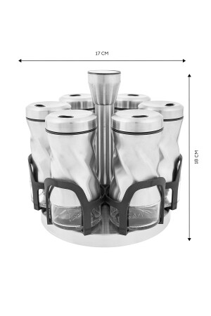Tottori Inox 7 Parça Yuvarlak Cam Baharat Takımı 153.03.06.4731 - 9