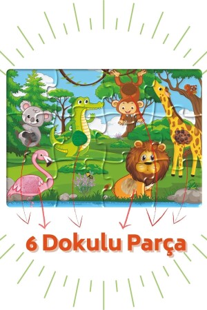 Touch-and-Feel-Puzzle-Set mit 2 Stück (MEIN BAUERNHOF UND WALD-ABENTEUER) Insgesamt 24 Teile, davon 12 mit Textur. BON81018095 - 6