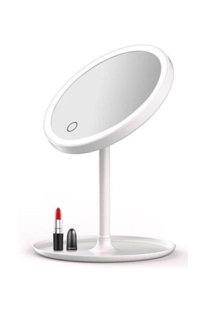 Touch-LED-beleuchteter USB-Deckel, runder Tisch-Make-up-Spiegel, Make-up-Spiegel, LED-Runder Spiegel - 4