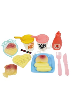 Touch Toy Air Fryer Set konzentriert Farbe auf Lebensmittel – Toy Airfryer Food Set - 4