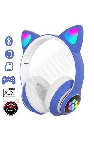 Toygo Kedi Kulaklık 5.0 Akıllı Rgb Led Detaylı Bluetooth Kablosuz Kulaklık Çocuk Oyuncu Yeni MS-28 - 1