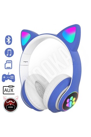 Toygo Kedi Kulaklık 5.0 Akıllı Rgb Led Detaylı Bluetooth Kablosuz Kulaklık Çocuk Oyuncu Yeni MS-28 - 2