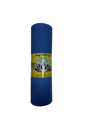 TPE YOGA PİLATES MATI 6 MM HİZALAMALI (İTHAL) Çift Renk Mavi - 3