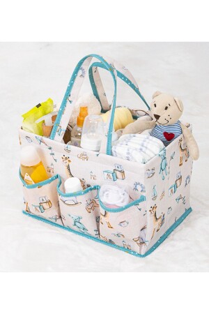 Tragbare Baby-Pflegetasche mit Muster (BLAU) - 2