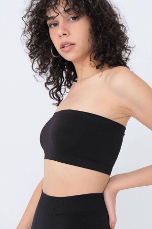 Trägerloses, nahtloses Crop-Bustier für Damen - 1