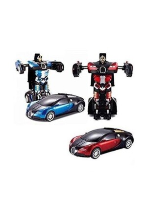 Transformers Robot Çek Bırak Kendiliğinden Robota Dönüşebilen Araba Bugatti KZL2016-5 - 2