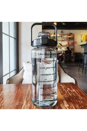 Transparente Motivationsflasche, 2000 ml Krug, Wasserflasche, Bpa-frei, Motivationsflasche – Aufkleber OS15 - 2