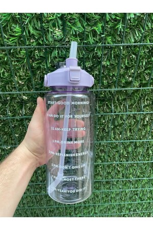 Transparente Motivationswasserflasche 2000 ml Wasserflasche – Bpa-frei SRM741085 - 3
