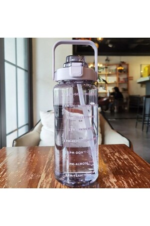 Transparente Motivationswasserflasche 2000 ml Wasserflasche – Bpa-frei SRM741085 - 1