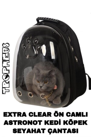 Transparenter Astronauten-Rucksack für Katzen und Hunde, Grün-Blau-Rot-Lila-Orange-Schwarz - 1