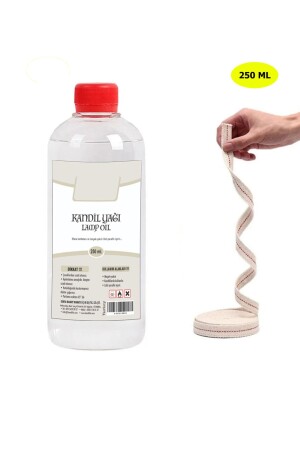 Transparentes Öllampenöl, geruchloses Innenöl, Lampenöl, 250 ml, 50 cm Docht - 1