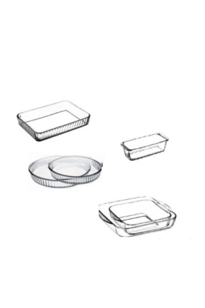 Transparentes Pyrex-Set mit 6 Stück 158,28-6 - 1